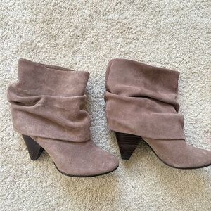 Steve Madden Taupe Suede Slouchy Heeled Boots